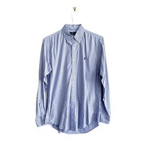 Ralph Lauren Mens Performance Shirt Long Sleeve Button Down Plaid Purple Small